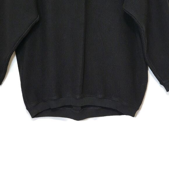 Aerie Black Ribbed Quarter Zip Sweatshirt Oversized Relaxed Fit Cozy Fall Size S - Picture 4 of 12